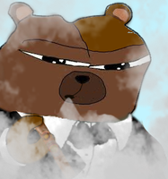 bobo blowing cigar smoke 