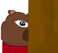 bobo peeking behind door 