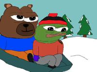 bobo pepe sledding 