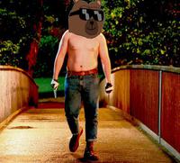 bobo shirtless walking 