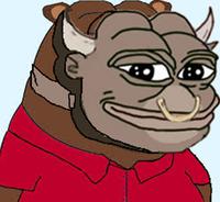 bobo wearing smug bull mask 