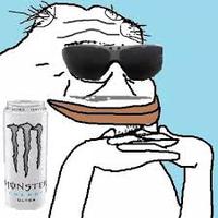 boomer pepe smug drinking monster 