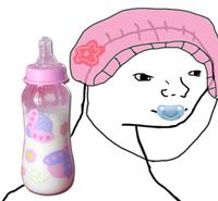 brainlet baby with cap bottle 