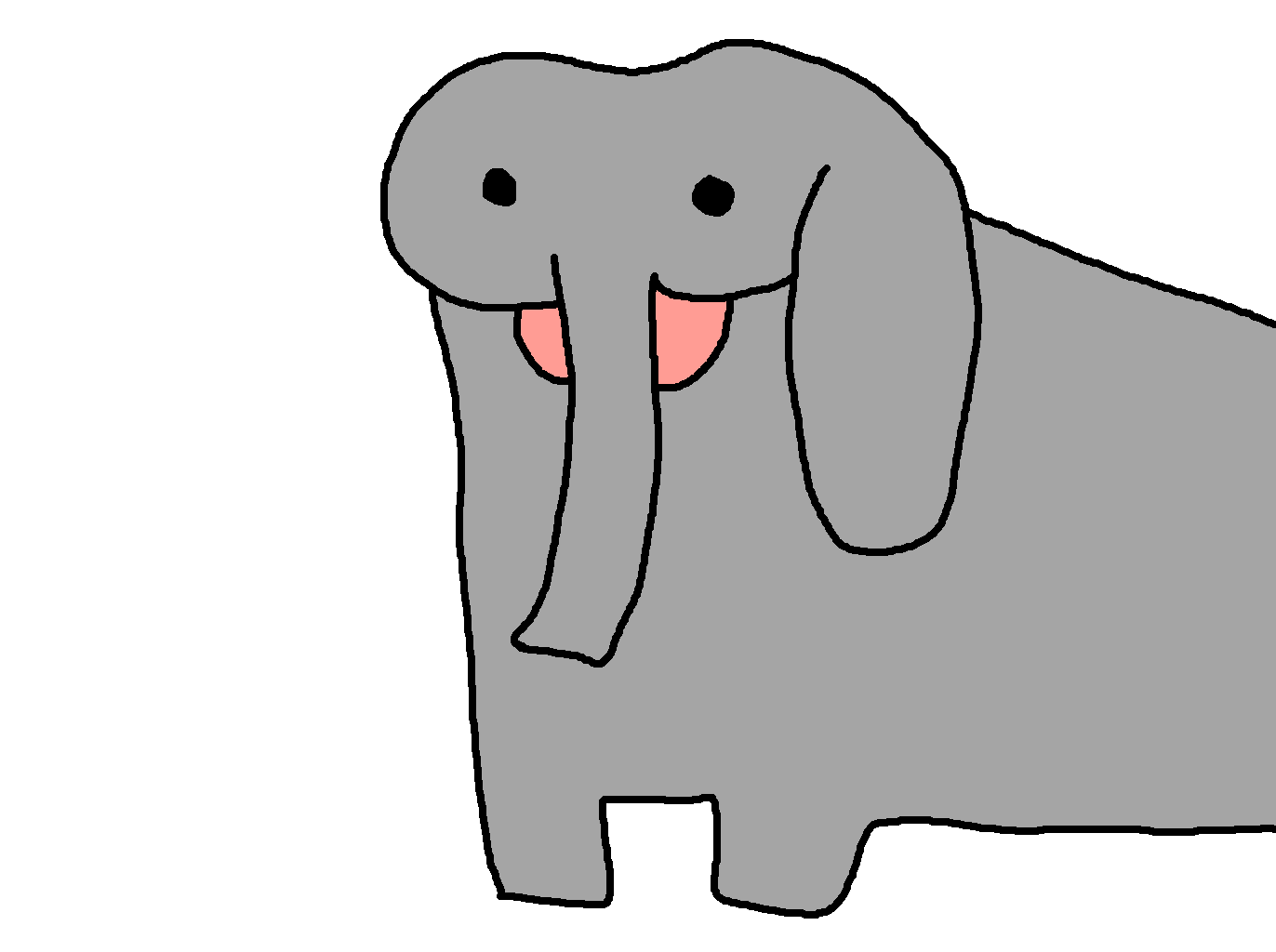 elephant blowing trunk 