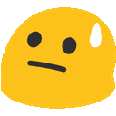 sweating emoji face 