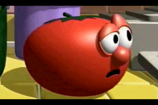 tomato looks down disappointed 