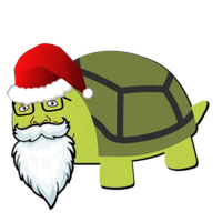 cartoon santa turtle 