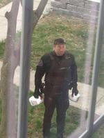 cop with gallon milk jugs 