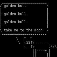 golden bull ascii art 