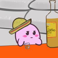 kirby drinking tequilla 