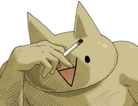 laughing smoking cat anime character 