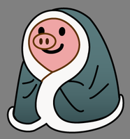 pig in comfy blanket 