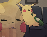 pikachu drunk on couch 
