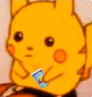 pikachu holding small capri sun 