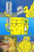 spongebob drinks monster transforms 