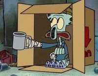 squidward begging in box 