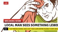 sweaty guy meme news report 