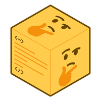 thinking guy emoji cube 