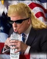 trump boomer drinking monster mullet 