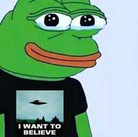 pepe I want to belive t shirt 