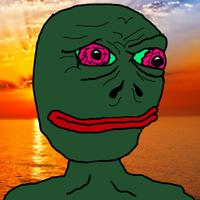 pepe alien sunset 