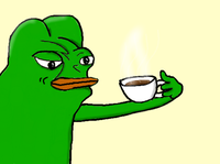 pepe angry at coffee 