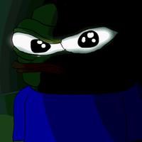 pepe angry in the shadows 