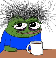 pepe apu coffee crazy hair 