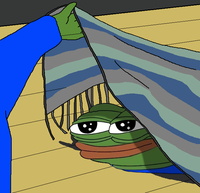 pepe apu hiding under blanket 