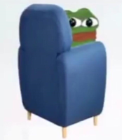 pepe apu turning around looking in chair 