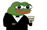 pepe apu tuxedo drinking whiskey 