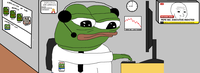 pepe at office job 