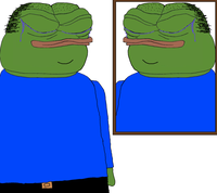 pepe balding crying looking in mirror 