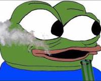 pepe big eyes smoking bong 