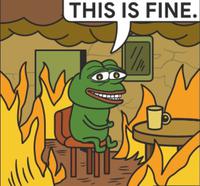 pepe burning room this is fine 