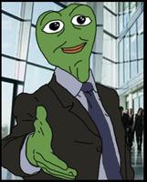 pepe businesman handshake 