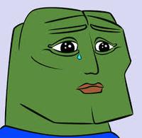 pepe chad shedding one tear 