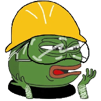 pepe confused wearing construction ppe 