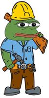 pepe construction worker carrying board 