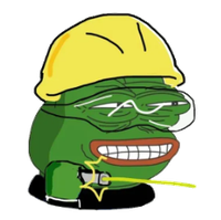 pepe construction worker shining laser 