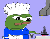 pepe cook burning food 