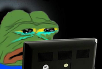 pepe crying computer screen 