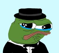 pepe crying in tuxedo hat 