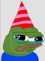 pepe crying party hat 