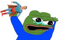 pepe crying superman doll 