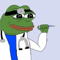 pepe doctor holding syringe 