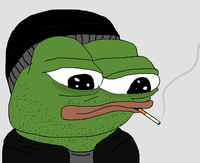 pepe doomer smoking unshaved 