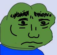 pepe drawn on sad face 