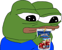 pepe drinking capri sun 