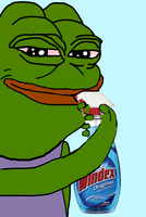 pepe drinking windex 